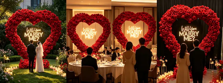 international proposal cases using XIBO red heart arches