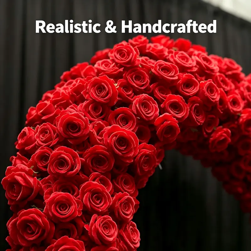 Red Heart Arch Backdrop for Proposal – Will You Marry Me Sign（Complete Romantic Arch + Sign Set）