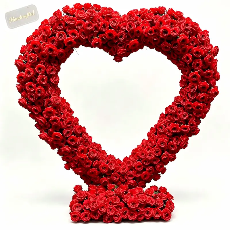 Red Heart Arch Backdrop for Proposal – Will You Marry Me Sign（Complete Romantic Arch + Sign Set）
