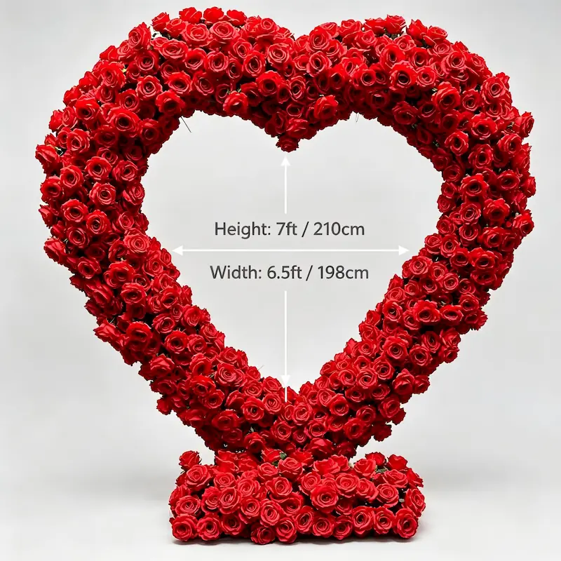 Red Heart Arch Backdrop for Proposal – Will You Marry Me Sign（Complete Romantic Arch + Sign Set）