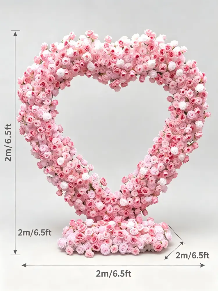 heart flower arch dimensions 2m 6.5ft size chart