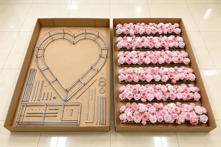 heart flower arch packaging foldable carton box shipping