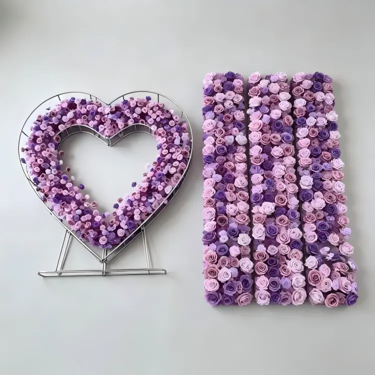 foldable heart flower arch flat storage transport