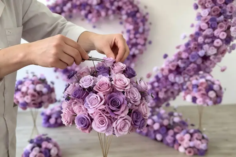 handmade silk flower arrangement artisan craftsmanship