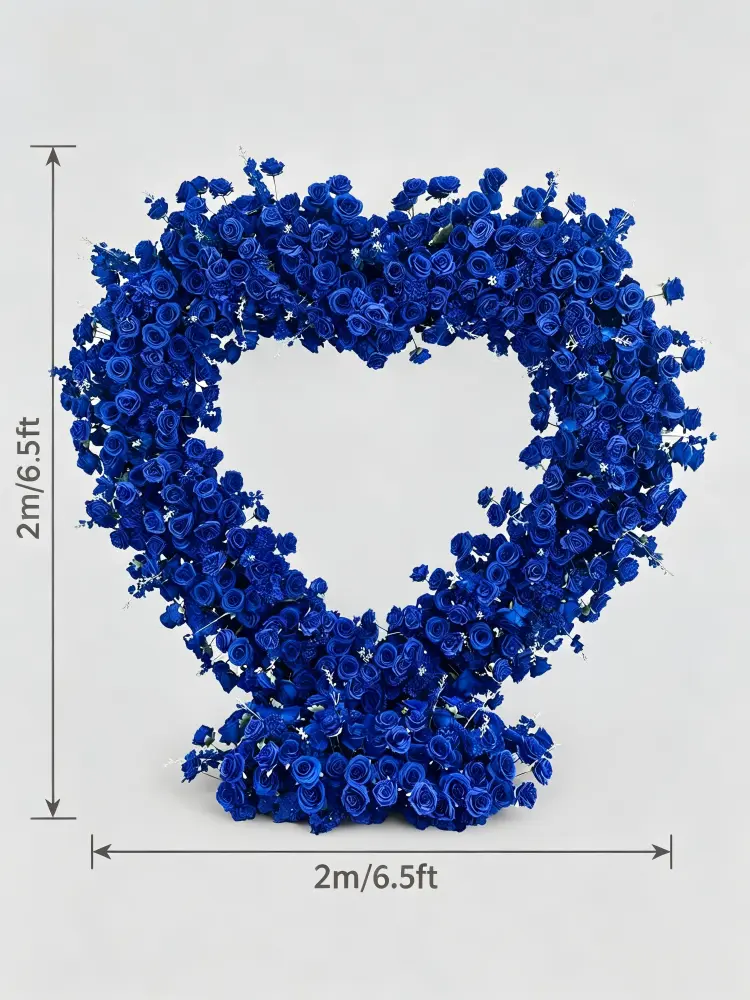 heart flower wall dimensions 6ft 1.8m size chart