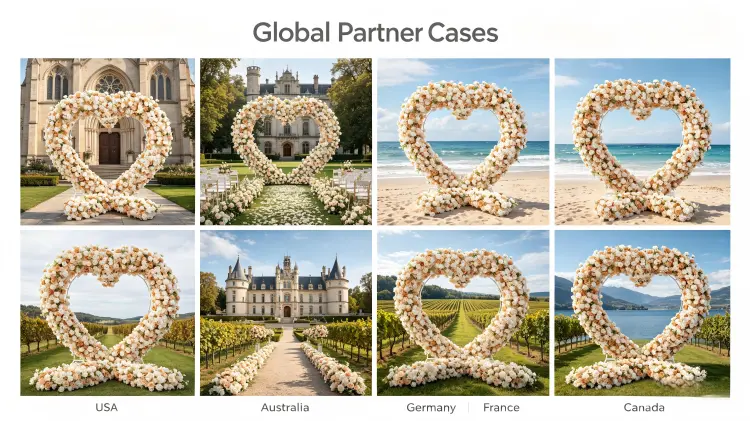 global wedding heart arch client case studies