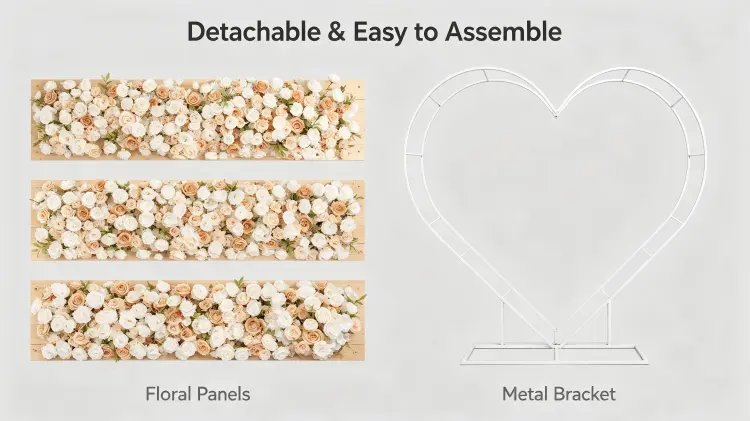 detachable heart arch panel frame assembly