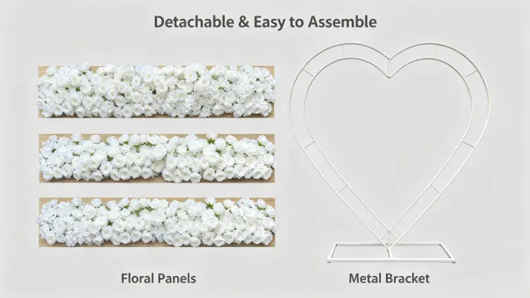 detachable heart arch panel frame assembly