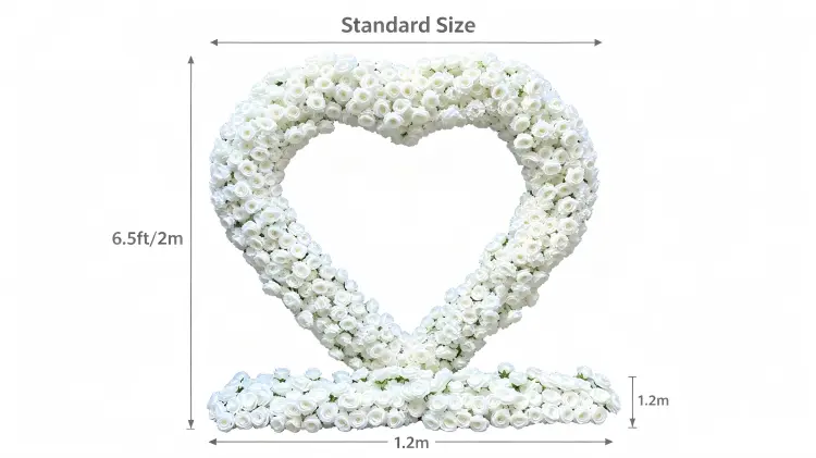 heart arch dimensions 6.5ft 2m size chart