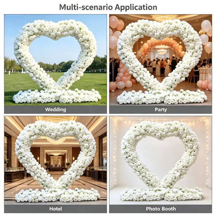 white heart arch multiple event applications collage