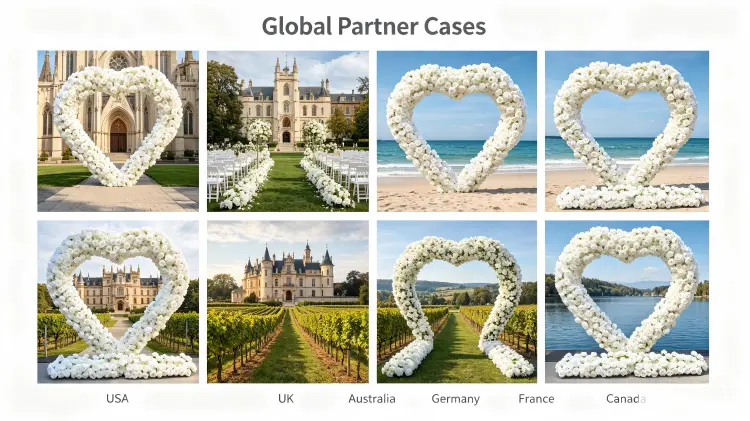 global wedding heart arch client case studies