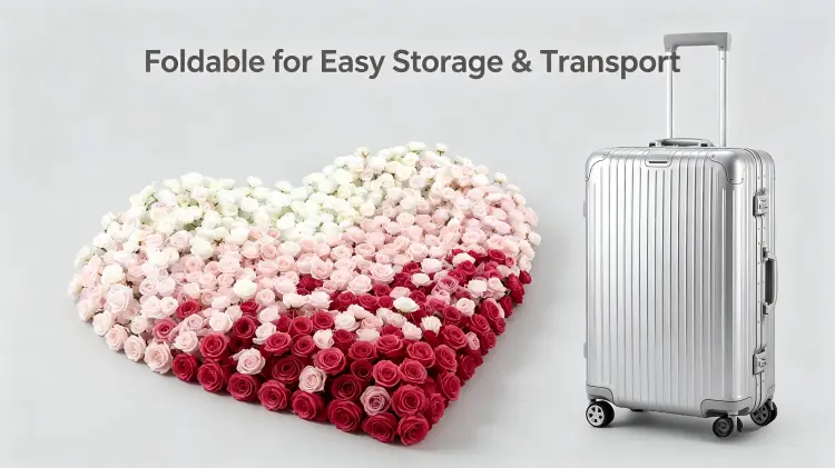 foldable flower wall flat storage transport packaging
