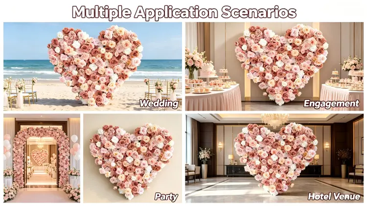 nude blush heart arch multiple event applications collage