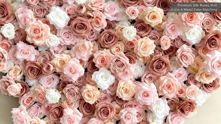 nude blush roses close up detail heart arch texture