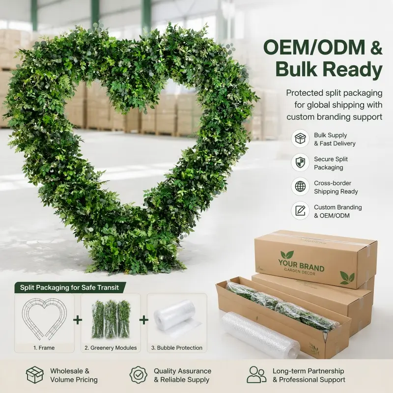 Forest Green Heart Shaped Foliage Arch – Greenery Wedding Decor