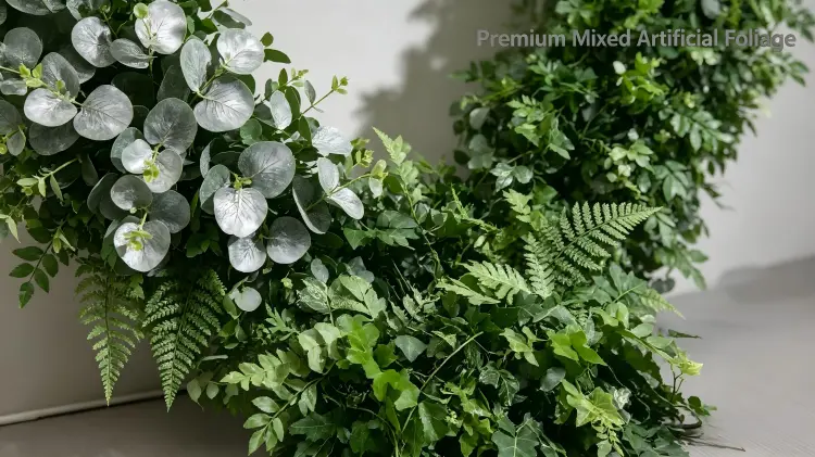 eucalyptus fern greenery close up detail heart arch texture