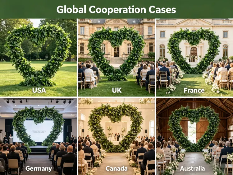 global wedding heart arch client case studies