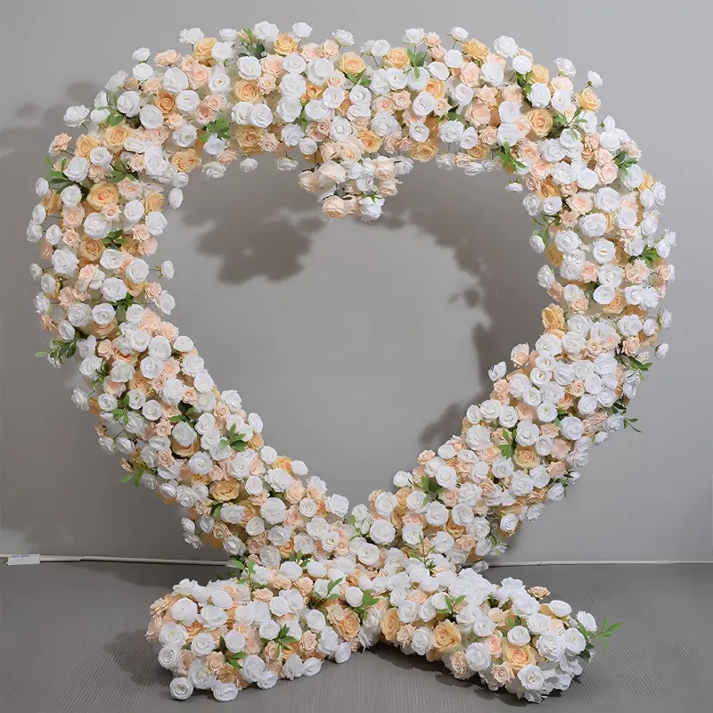 dusty rose heart flower arch outdoor weather resistant