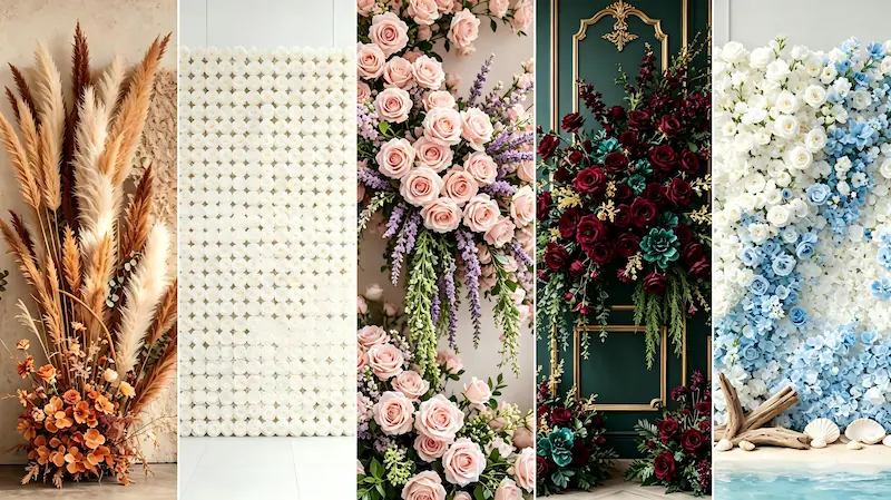 How to Style Artificial Flower Walls for Different Wedding Themes