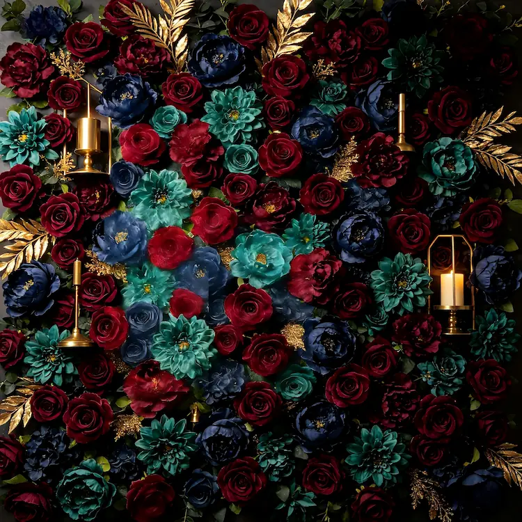 vintage glam flower wall style