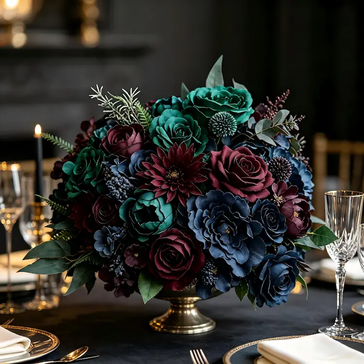 jewel tone wedding flowers fall winter