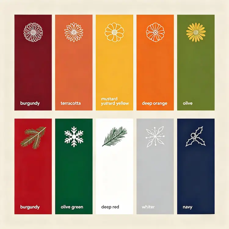 fall winter wedding color palette