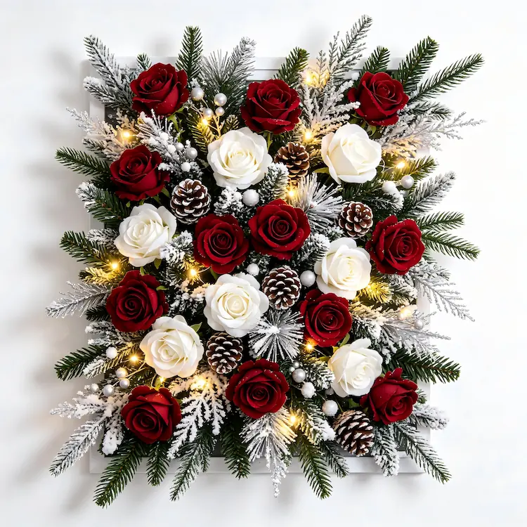 winter flower wall event decor