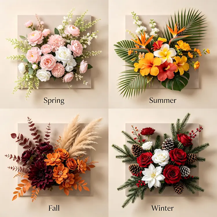 repurposing flower wall across seasons