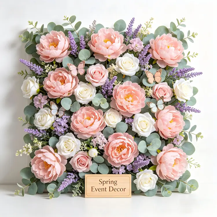 spring flower wall event decor