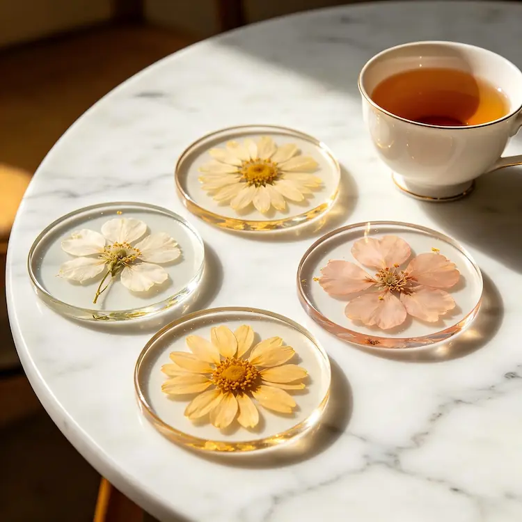 floral coasters diy