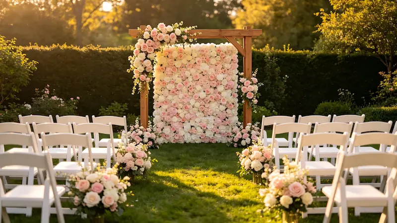 How to Incorporate Artificial Flower Walls into Small Weddings and Intimate Ceremonies