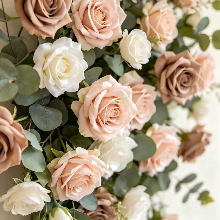 soft color flower wall intimate wedding
