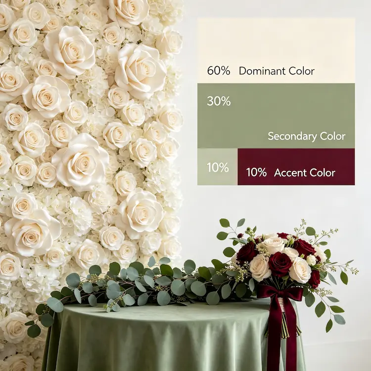60-30-10 rule wedding flowers