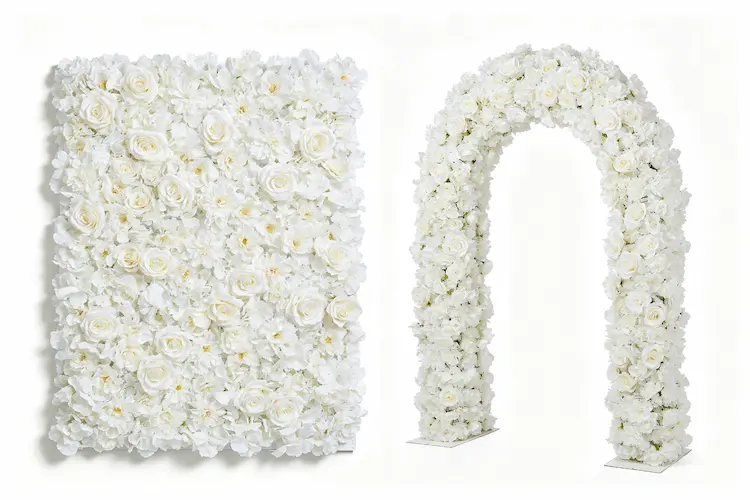 flower wall vs flower arch rental comparison
