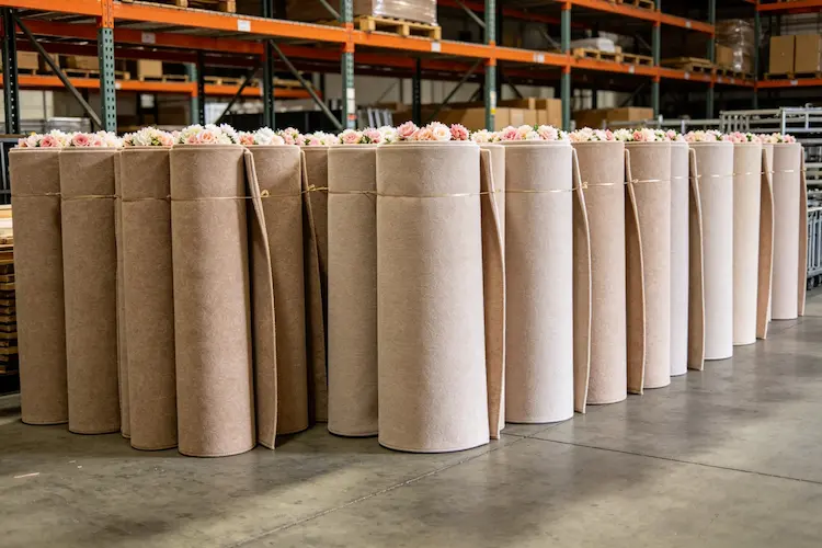 rental business flower wall inventory storage