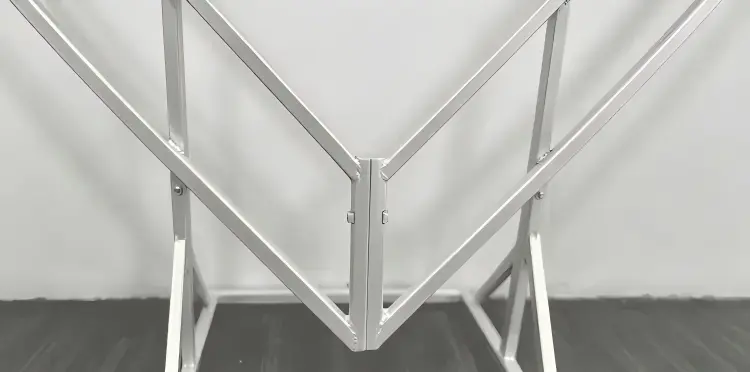 close up metal flower arch frame joint screw connection