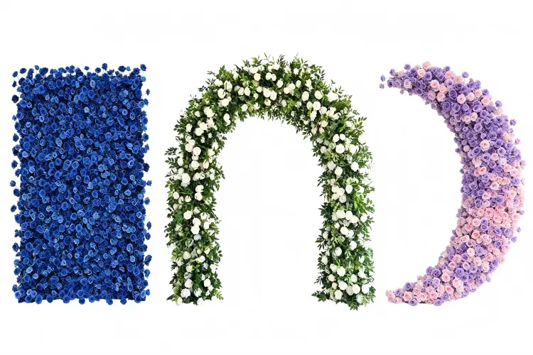 flower wall vs arch vs moon gate side by side comparison