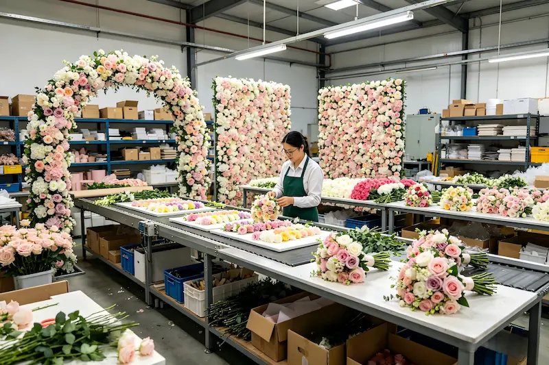 wedding floral package production line quality control