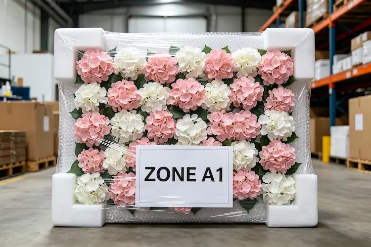 event floral panel packaging shipping