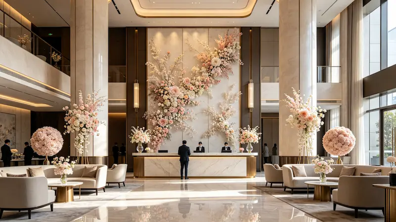 How Dubai Hotel Cut Seasonal Decor Costs by 55% with Custom Hanging Flower Wreaths – A Case Study